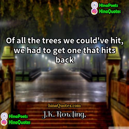 JK Rowling Quotes | Of all the trees we could've hit,